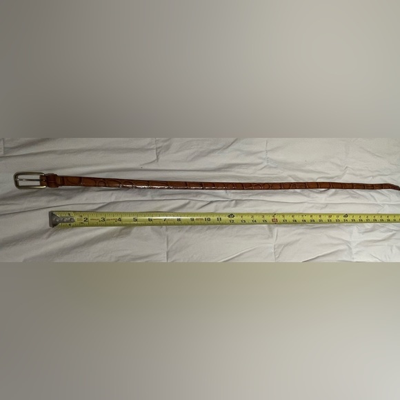 Excursion reptile brown skinny leather belt with brass buckle - Picture 4 of 4